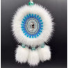 Ewenki Sunflower Car Hanging Ornament – Handmade Intangible Cultural Heritage, Double-Sided Mink Fur Pendant, Ethnic Souvenir