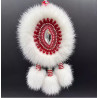 Ewenki Sunflower Car Hanging Ornament – Handmade Intangible Cultural Heritage, Double-Sided Mink Fur Pendant, Ethnic Souvenir