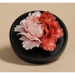 Handmade Ceramic Peony Aroma Diffuser – Intangible Heritage Craft, Luoyang Peony Fragrance Decor, Cultural Gift for Women