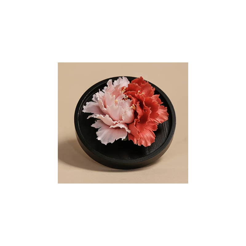 Handmade Ceramic Peony Aroma Diffuser – Intangible Heritage Craft, Luoyang Peony Fragrance Decor, Cultural Gift for Women