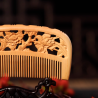 Handmade Boxwood Comb – Intangible Heritage White Elephant Carving, Natural Huangyang Wood, Unisex Gift Comb