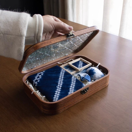 Handmade Tie-Dye Gift Box – Plant Indigo Dyed Craft, Solid Wood Storage Box, Intangible Heritage Souvenir & Keepsake