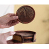 Handmade Bamboo Coaster – Xiangyun Satin Surface, Retro Heat-Resistant Coffee Cup Mat