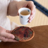 Handmade Bamboo Coaster – Xiangyun Satin Surface, Retro Heat-Resistant Coffee Cup Mat