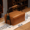 Handmade Bamboo Woven Double-Layer Basket with Handle – Vintage Chinese Storage Box, Retro Picnic Basket, Tea & Snack Container