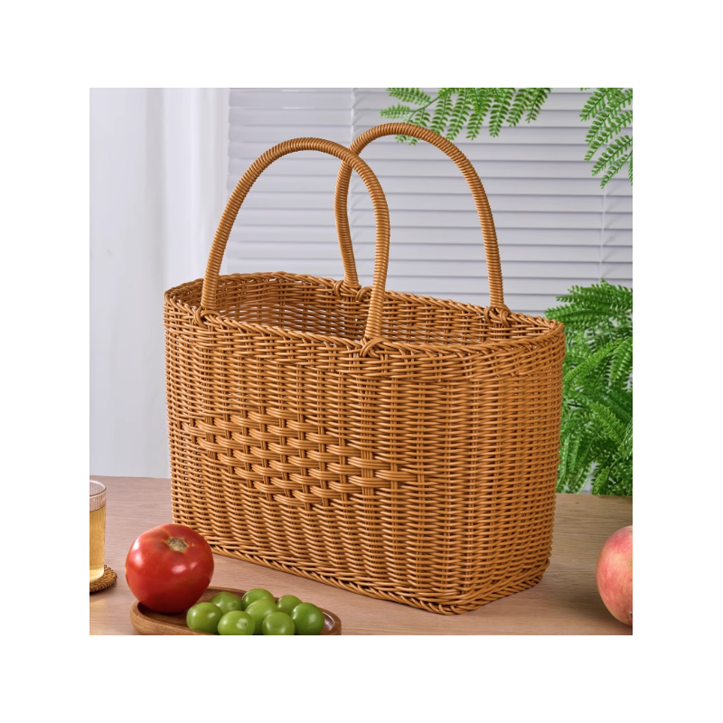 Handmade Rattan Woven Basket with Handle – Chinese Knot Flower Basket, Picnic, Fruit & Vegetable Shopping Tote Handmade Rattan Woven Basket with Handle – Chinese Knot Flower Basket, Picnic, Fruit & Vegetable Shopping Tote